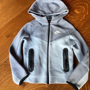 Kids Nike Tech Light Blue Zip-Up Hooded Sweatshirt